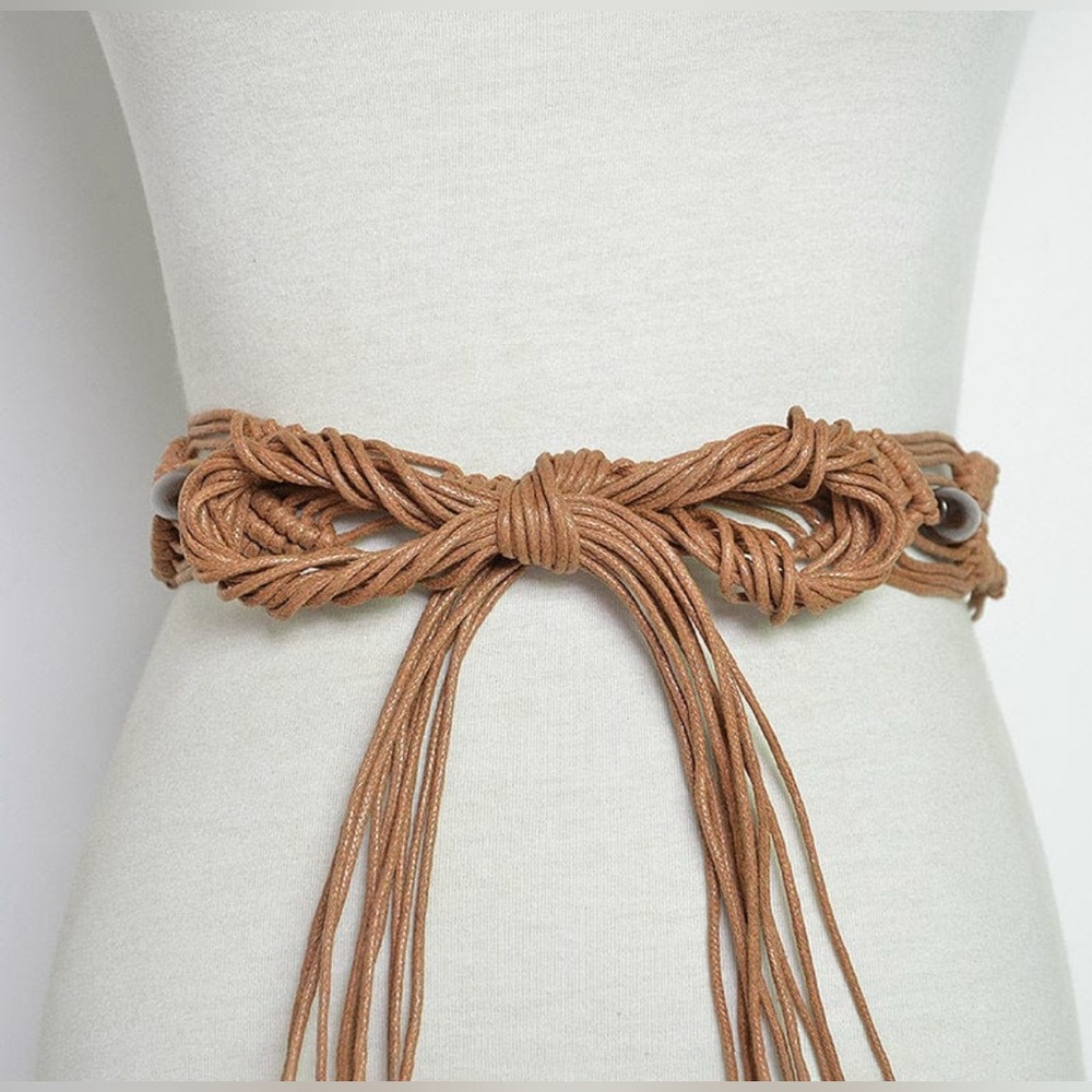 Rillen Macrame Belt With Turquoise Stone - Picture 4 of 5